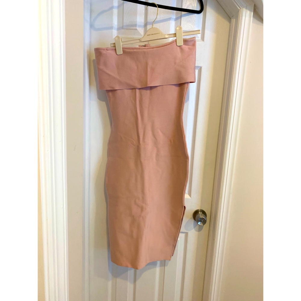 Baby Pink Strapless Bandage Dress